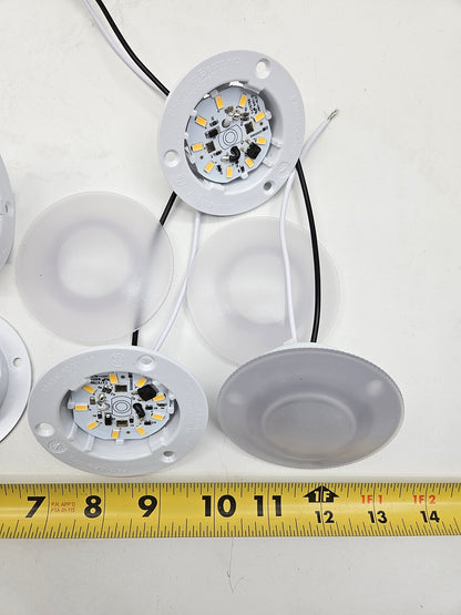(10) White LED 001-57L Round 3" Camper RV Trailer Dome Lights  Recessed Base 12V