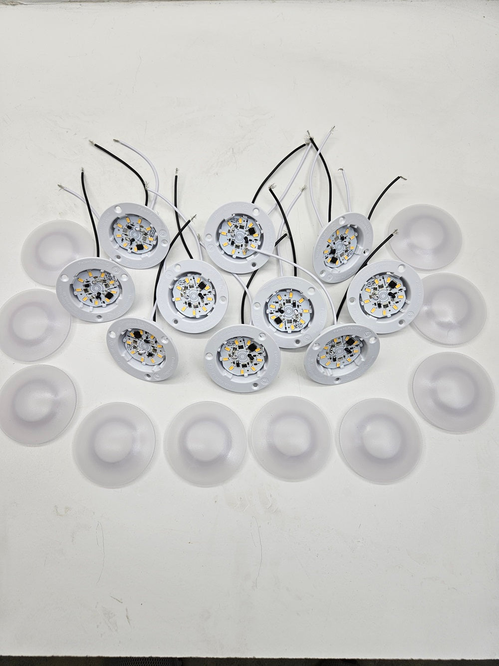 (10) White LED 001-57L Round 3" Camper RV Trailer Dome Lights  Recessed Base 12V