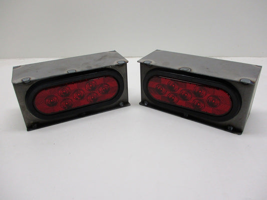 Steel Oval Mounting Boxes With 6 inch LED Oval Brake Stop Turn Tail Lights / Set
