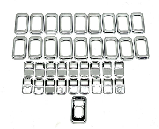 Chrome Plastic Rocker Trim Switch Cover Kit. Peterbilt, Fits Kenworth, Frieghtliner