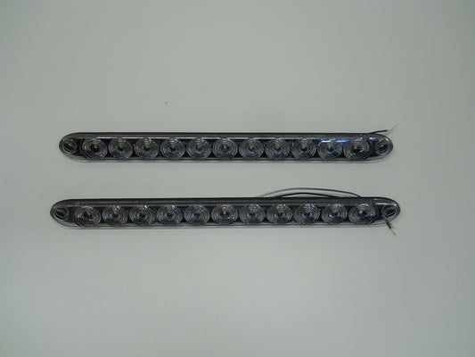 (2) Tecniq Slimline White LED Back Up Tail Reverse Light Trailer RV