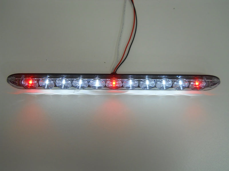 15" TecNiq Red 3 ID Bar w/Reverse white light 11 LED Truck Trailer RV