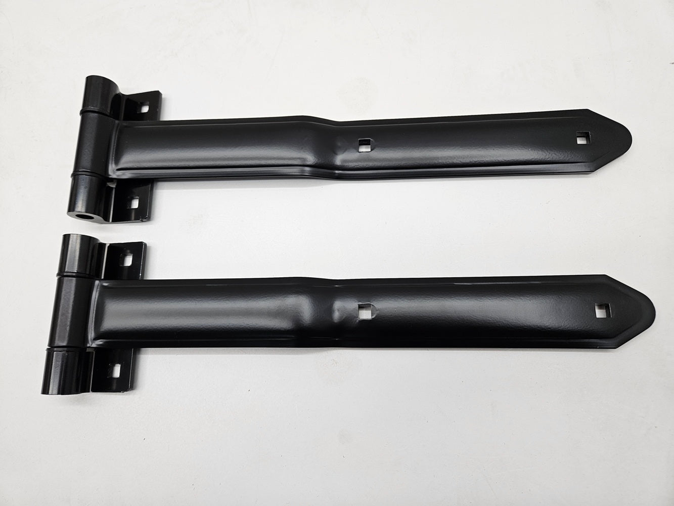 Black Aluminum Cargo Trailer RV Door 16" Strap Hinges / Pair / Offset Bent Hinges