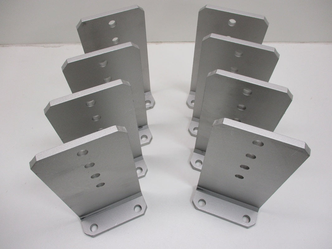 (8) Vertical Pontoon Boat Trailer Bunk Bolster L Brackets  / 5" by 10" Aluminum