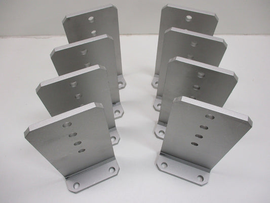 (8) Vertical Pontoon Boat Trailer Bunk Bolster L Brackets  / 5" by 10" Aluminum