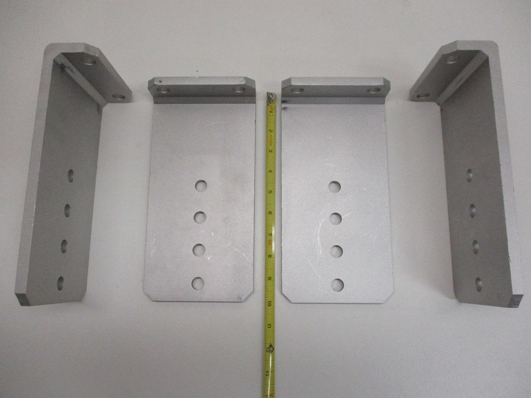 (4) Vertical Pontoon Boat Trailer Bunk Bolster L Brackets  / 5" by 10" Aluminum
