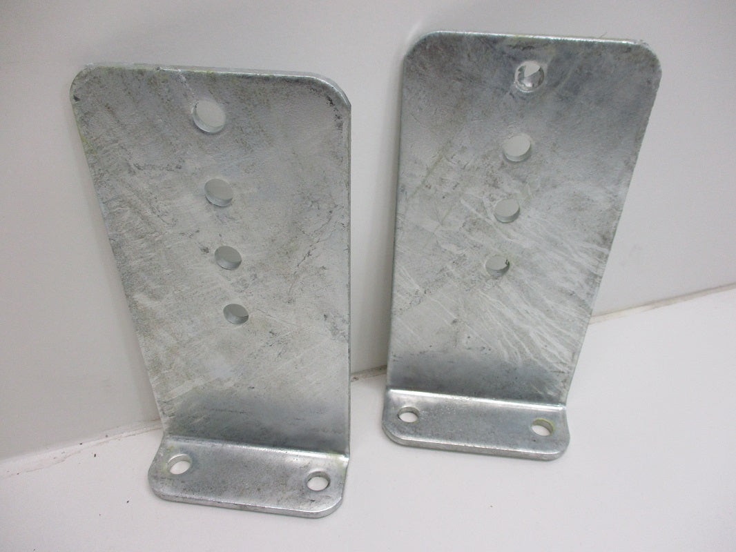 (2) Vertical Pontoon Boat Trailer Bunk Bolster L Brackets / 5" by 10" Galvanized