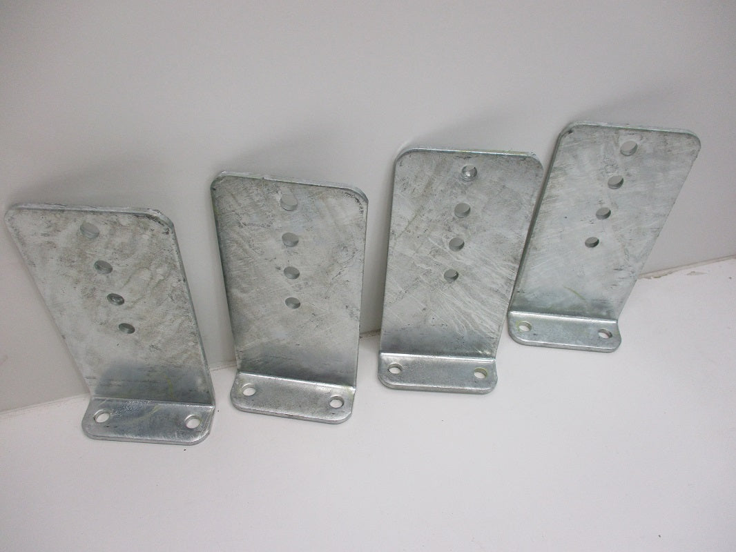 (4) Vertical Pontoon Boat Trailer Bunk Bolster L Brackets / 5" by 10" Galvanized