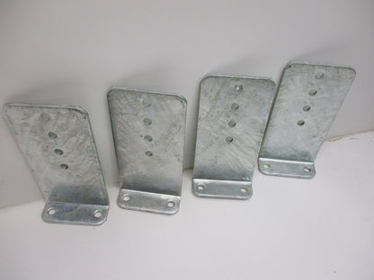 (4) Vertical Pontoon Boat Trailer Bunk Bolster L Brackets / 5" by 10" Galvanized
