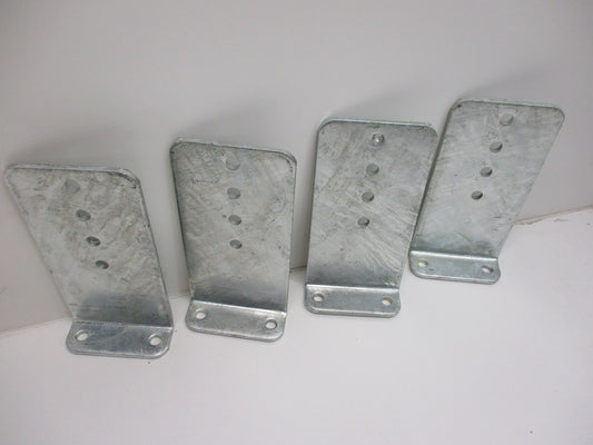 (4) Vertical Pontoon Boat Trailer Bunk Bolster L Brackets / 5" by 10" Galvanized