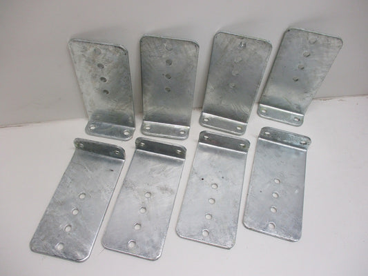 (8) Vertical Pontoon Boat Trailer Bunk Bolster L Brackets / 5" by 10" Galvanized