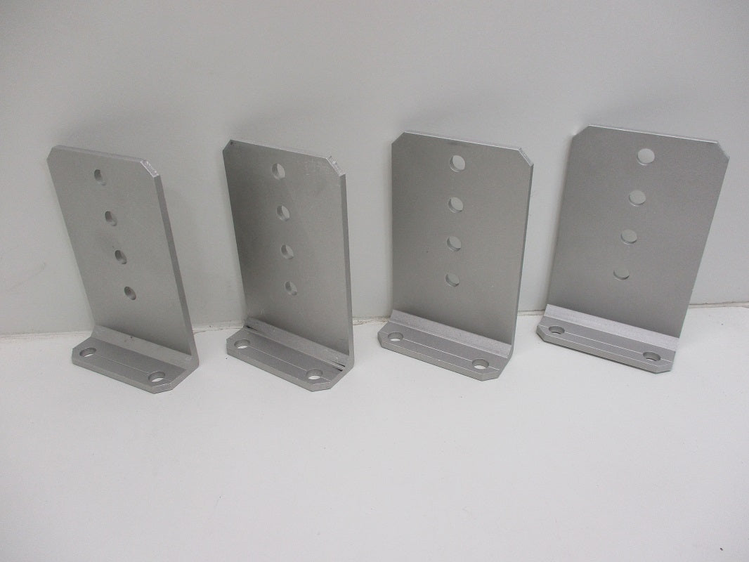 (4) Vertical Pontoon Boat Trailer Bunk Bolster L Brackets  / 5" by 8" Aluminum