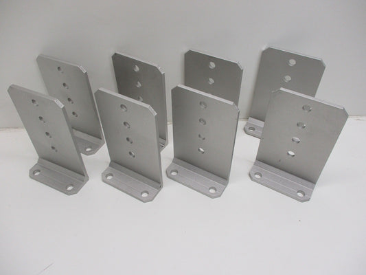 (8) Vertical Pontoon Boat Trailer Bunk Bolster L Brackets  / 5" by 8" Aluminum