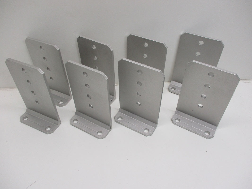 (8) Vertical Pontoon Boat Trailer Bunk Bolster L Brackets  / 5" by 8" Aluminum