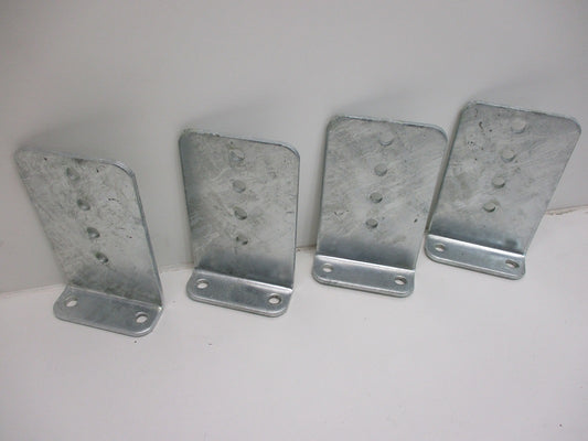 (4) Galvanized Vertical Pontoon Boat Trailer Bunk Bolster L Brackets / 5" by 8"