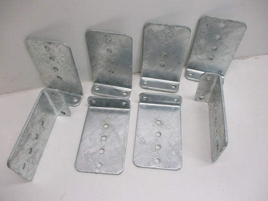 (8) Vertical Pontoon Boat Trailer Bunk Bolster L Brackets / 5" by 8" Galvanized