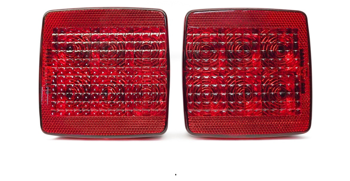 One pair of 4 1/2" Square Eight Function LED Box Tail Light Both RH and LH