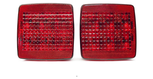 One pair of 4 1/2" Square Eight Function LED Box Tail Light Both RH and LH