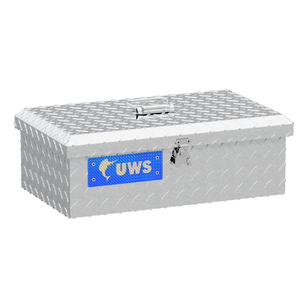Bright Aluminum Tote Style Toolbox Overall Dimensions 20.875"L x 12.5"W x 7"H