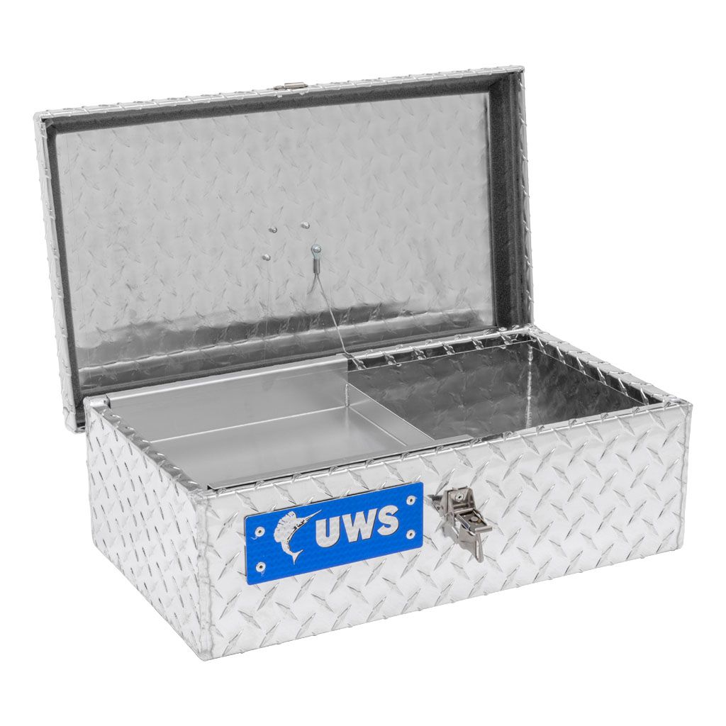 Bright Aluminum Tote Style Toolbox Overall Dimensions 20.875"L x 12.5"W x 7"H