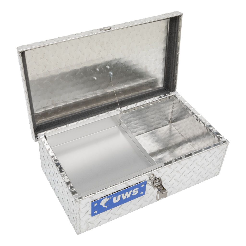 Bright Aluminum Tote Style Toolbox Overall Dimensions 20.875"L x 12.5"W x 7"H