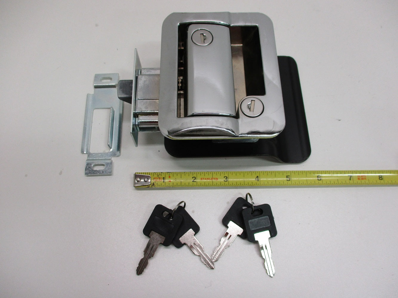 New But Blemished Chrome RV Camper Trailer Entry Door Handle Latch Keyed Lock