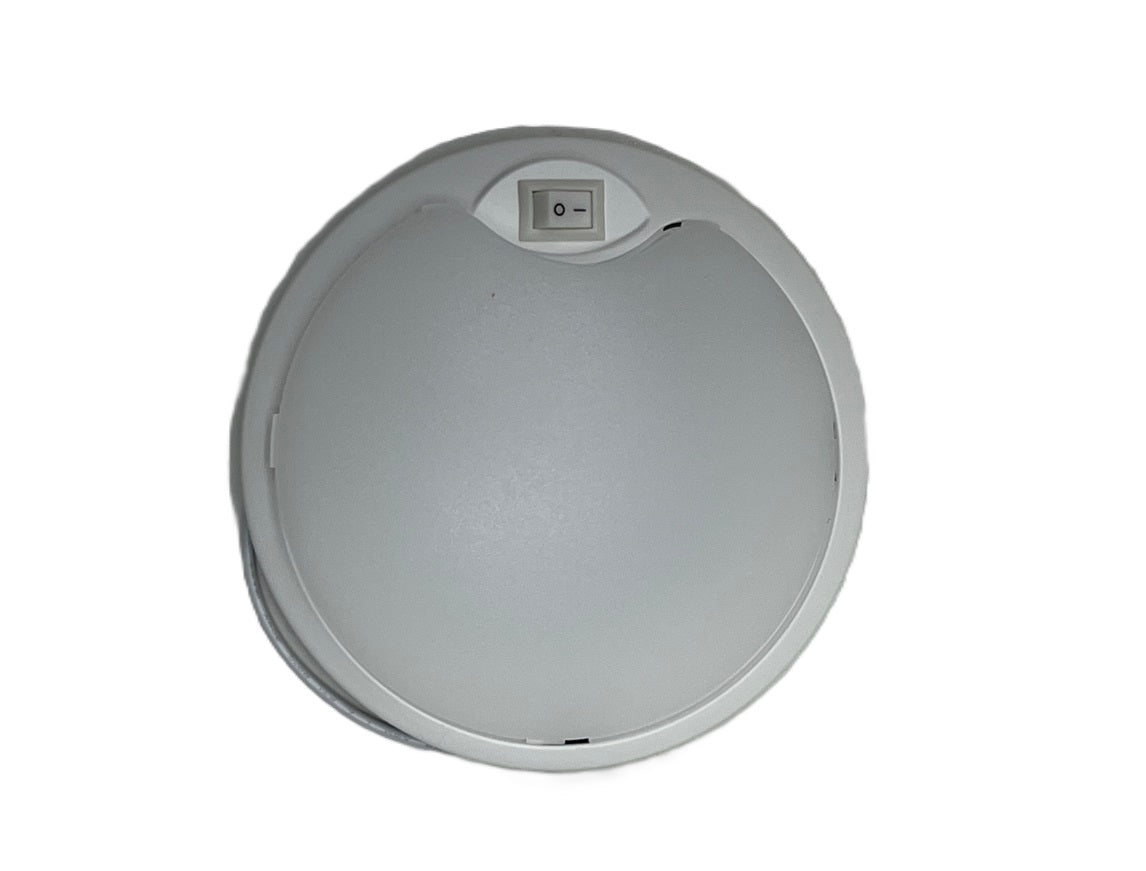 One White LED White Base 4.5-inch Round Camper RV Trailer Dome Light / Switch