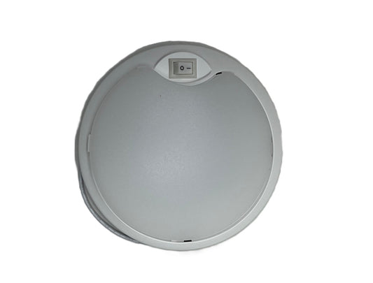 One White LED White Base 4.5-inch Round Camper RV Trailer Dome Light / Switch