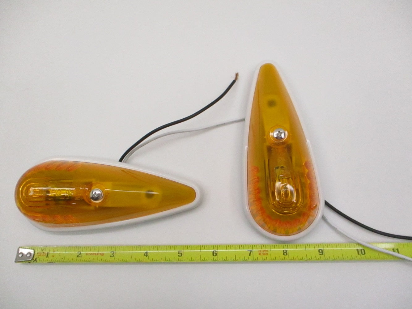 (2) Amber Incandescent Cab Roof RV Truck Camper Trailer Clearance Marker Lights