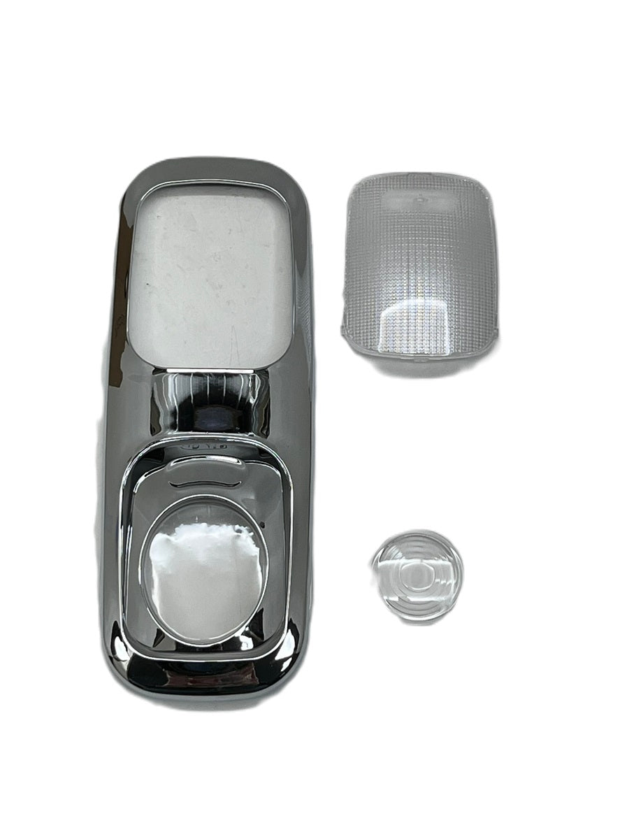 Peterbilt 2006+ Dome and Map Light Kit. W/Chrome Plastic Dome Cover - Clear